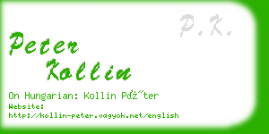 peter kollin business card